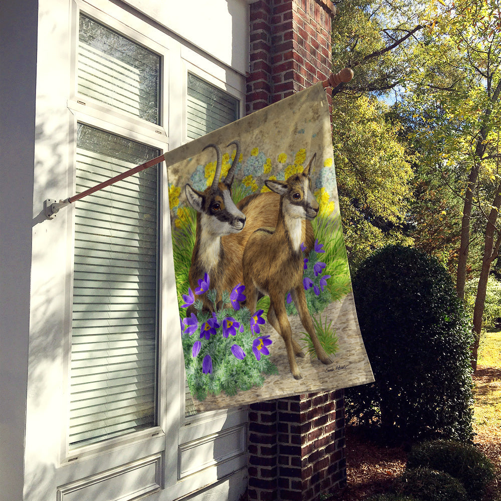 Chamois House Flag 28x40 Porch Sleeve Pole Decorative Outside Yard Banner Artwork Wall Hanging, Polyester