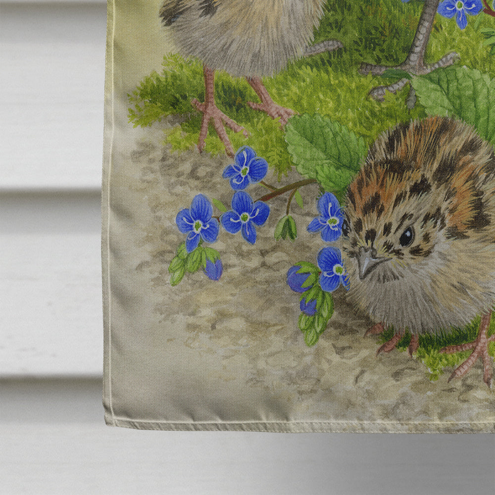 Partridge and Chicks House Flag 28x40 Porch Sleeve Pole Decorative Outside Yard Banner Artwork Wall Hanging, Polyester