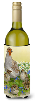 Partridge and Chicks Wine Bottle Hugger Gift Sleeve for Standard 750 ml Bottles, Insulated Reusable Also Fits Mini Shot & Pint Bottles