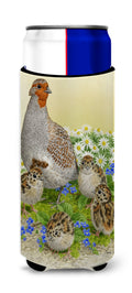 Partridge and Chicks Slim Can Hugger , Insulated Foam Hugger for 12 oz Slim Cans, Beer Bottles & Water Bottles, Printed in USA