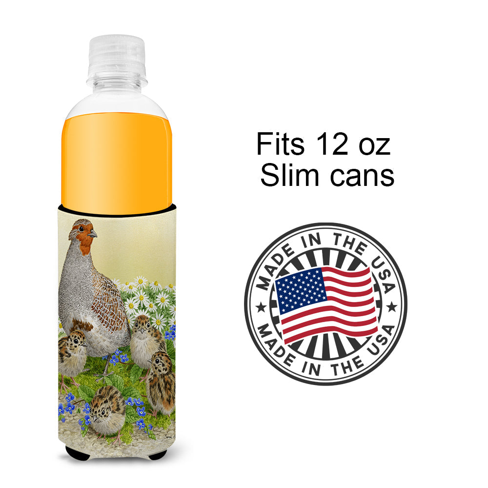 Partridge and Chicks Slim Can Hugger , Insulated Foam Hugger for 12 oz Slim Cans, Beer Bottles & Water Bottles, Printed in USA