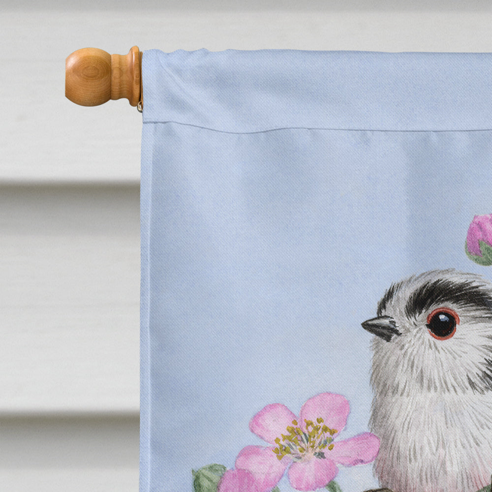 Party of 5 Long Tailed Tits House Flag 28x40 Porch Sleeve Pole Decorative Outside Yard Banner Artwork Wall Hanging, Polyester