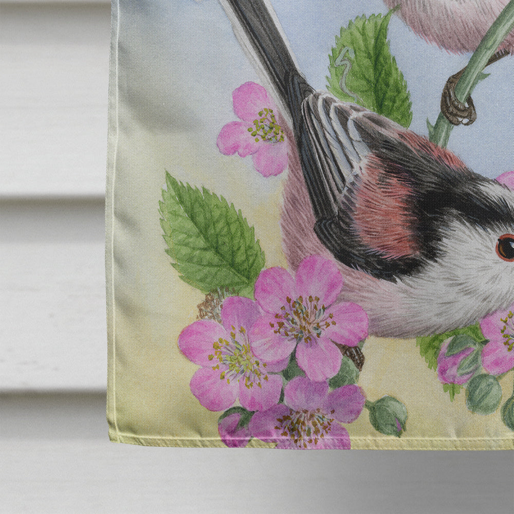 Party of 5 Long Tailed Tits House Flag 28x40 Porch Sleeve Pole Decorative Outside Yard Banner Artwork Wall Hanging, Polyester
