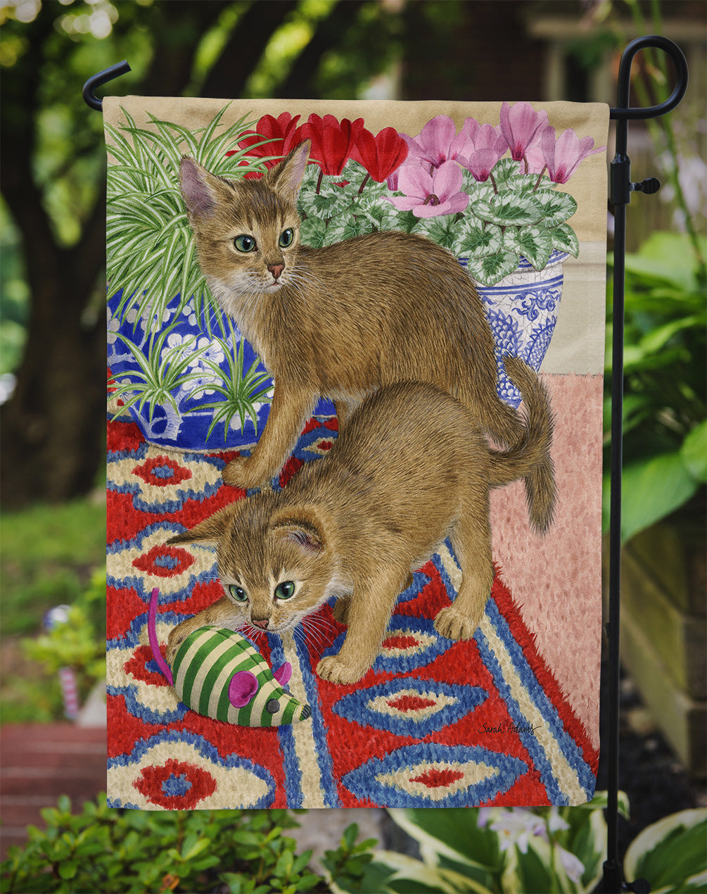 Abyssinian Kitten Garden Flag Mailbox Decorative Yard Banner Outside Patio Artwork for Flower Beds, Garden Size, Multicolor