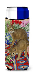 Abyssinian Kitten Slim Can Hugger , Insulated Foam Hugger for 12 oz Slim Cans, Beer Bottles & Water Bottles, Printed in USA