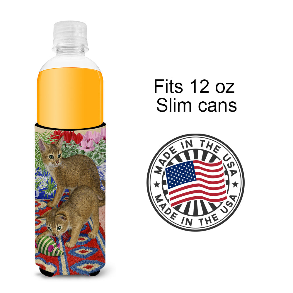 Abyssinian Kitten Slim Can Hugger , Insulated Foam Hugger for 12 oz Slim Cans, Beer Bottles & Water Bottles, Printed in USA