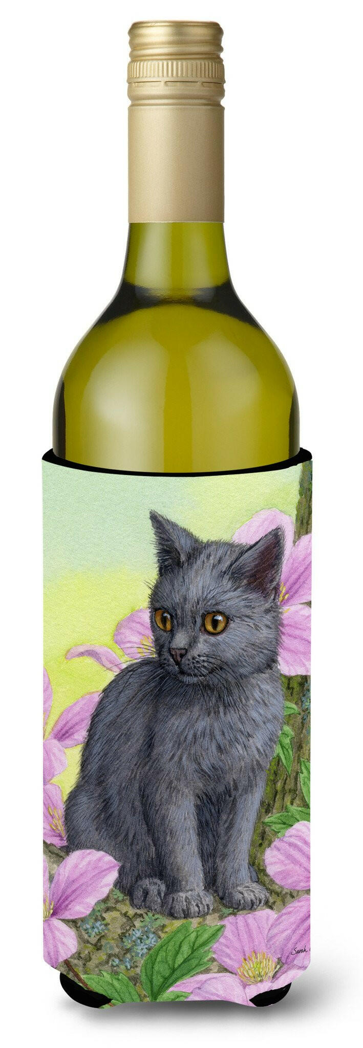 Chartruex Kitten Wine Bottle Hugger Gift Sleeve for Standard 750 ml Bottles, Insulated Reusable Also Fits Mini Shot & Pint Bottles