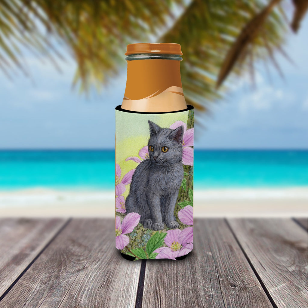 Chartruex Kitten Slim Can Hugger , Insulated Foam Hugger for 12 oz Slim Cans, Beer Bottles & Water Bottles, Printed in USA