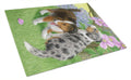 Sheltie Puppies Cutting Board Tempered Glass Kitchen Cutting Surface, Heat Resistant Chopping, Non-Slip Feet, Food Prep & Serving