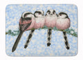 Roosting Long Tailed Tits Memory Foam Kitchen Mat Machine Washable Anti-Fatigue Cushion Comfort Bath or Kitchen Rug