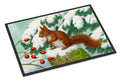 Winter Red Squirrel Doormat Indoor Outdoor 24H X 36W Front Door Mat Rugs for Entryway, Non Slip Washable Low Pile,