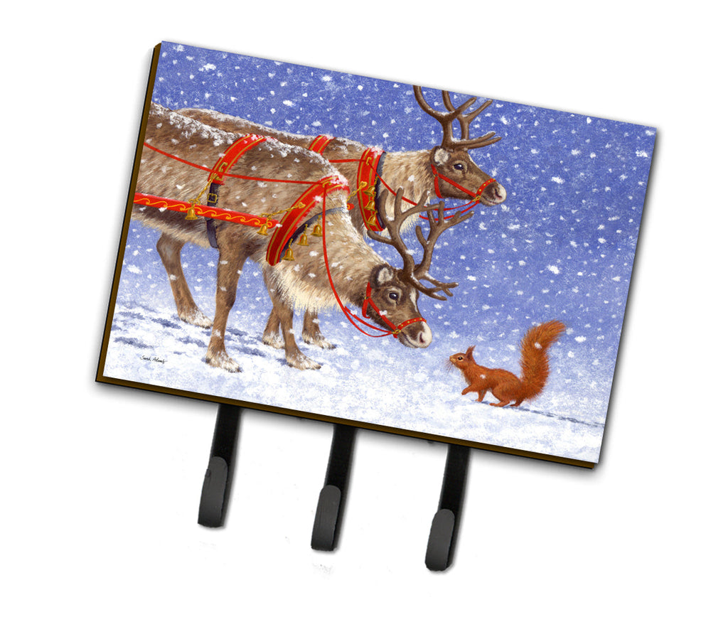 Reindeer & Squirrel Leash or Key Holder Wall Hooks, Coat Rack Wall Mount, for Hanging Keys, Towels, Aprons, Leashes