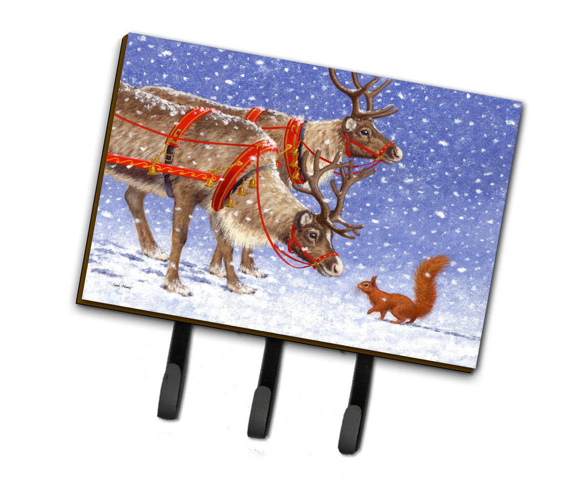 Reindeer & Squirrel Leash or Key Holder Wall Hooks, Coat Rack Wall Mount, for Hanging Keys, Towels, Aprons, Leashes