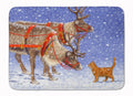 Reindeer & Cat Memory Foam Kitchen Mat Machine Washable Anti-Fatigue Cushion Comfort Bath or Kitchen Rug