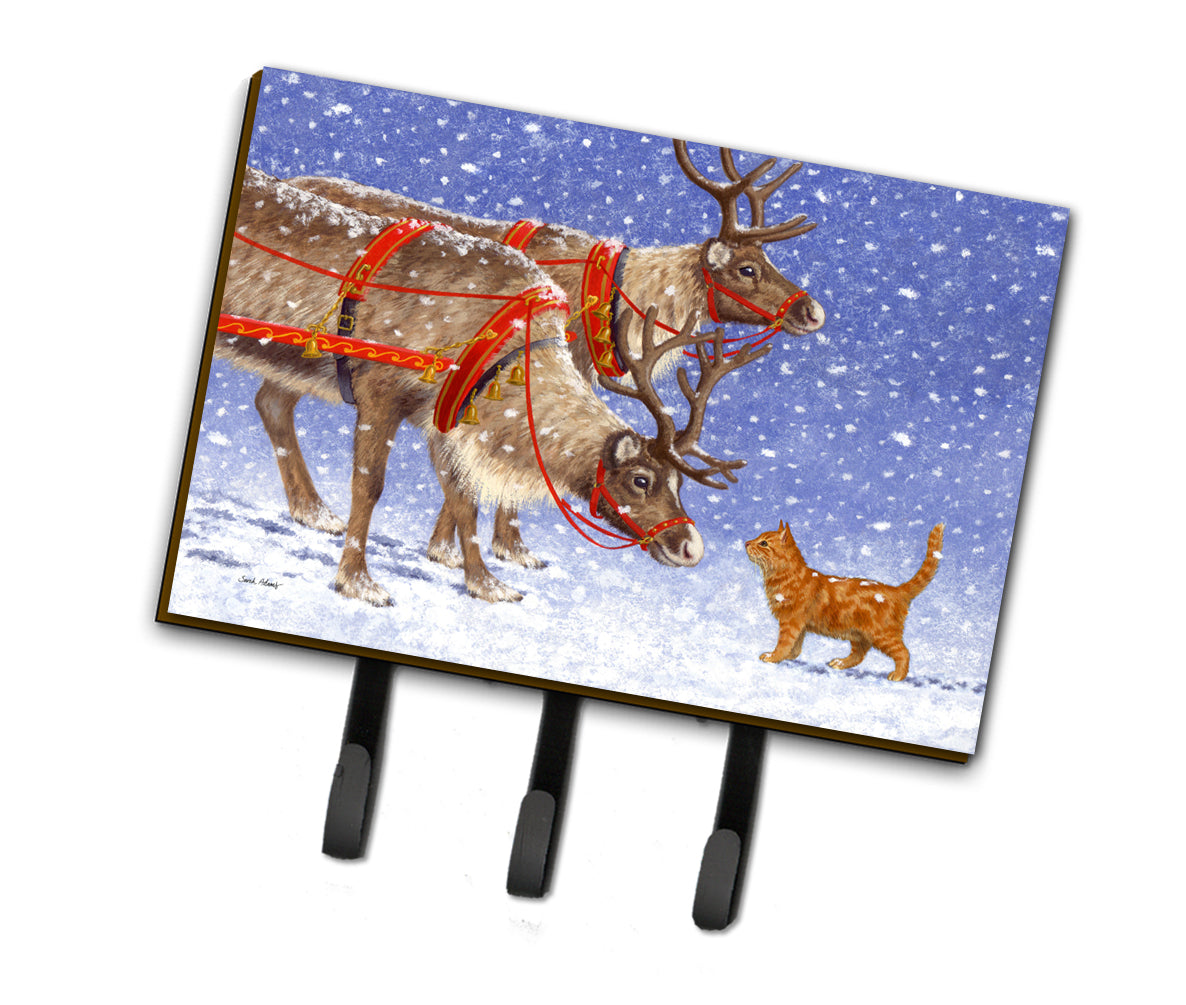 Reindeer & Cat Leash or Key Holder Wall Hooks, Coat Rack Wall Mount, for Hanging Keys, Towels, Aprons, Leashes