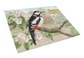 Woodpecker Cutting Board Tempered Glass Kitchen Cutting Surface, Heat Resistant Chopping, Non-Slip Feet, Food Prep & Serving