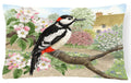Woodpecker Decorative Throw Pillow 12x16 Indoor Outdoor Accent Cushion, Fabric Cover with Insert for Sofa, Bed, Porch & Living Room