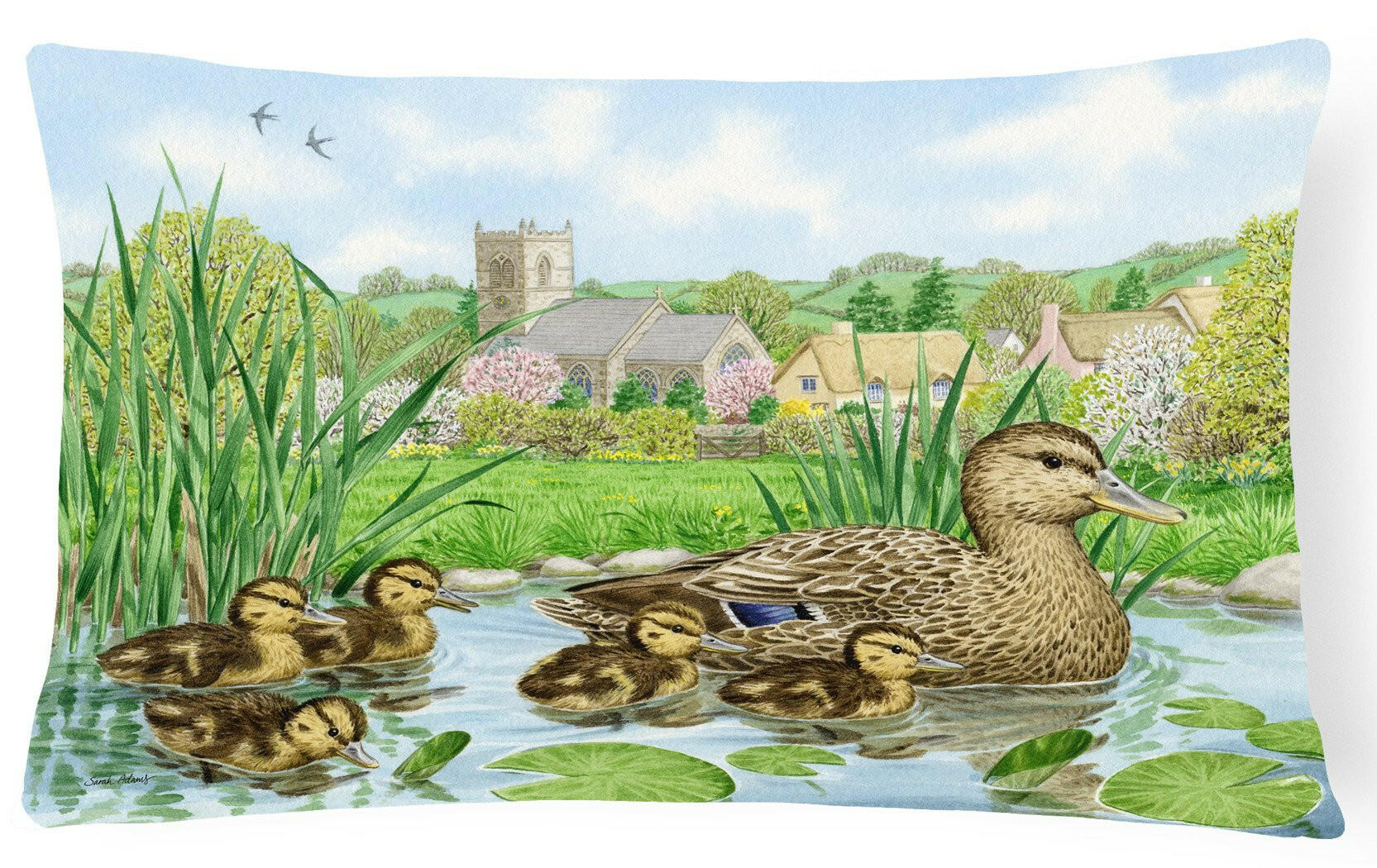 Mallard Duck Decorative Throw Pillow 12x16 Indoor Outdoor Accent Cushion, Fabric Cover with Insert for Sofa, Bed, Porch & Living Room