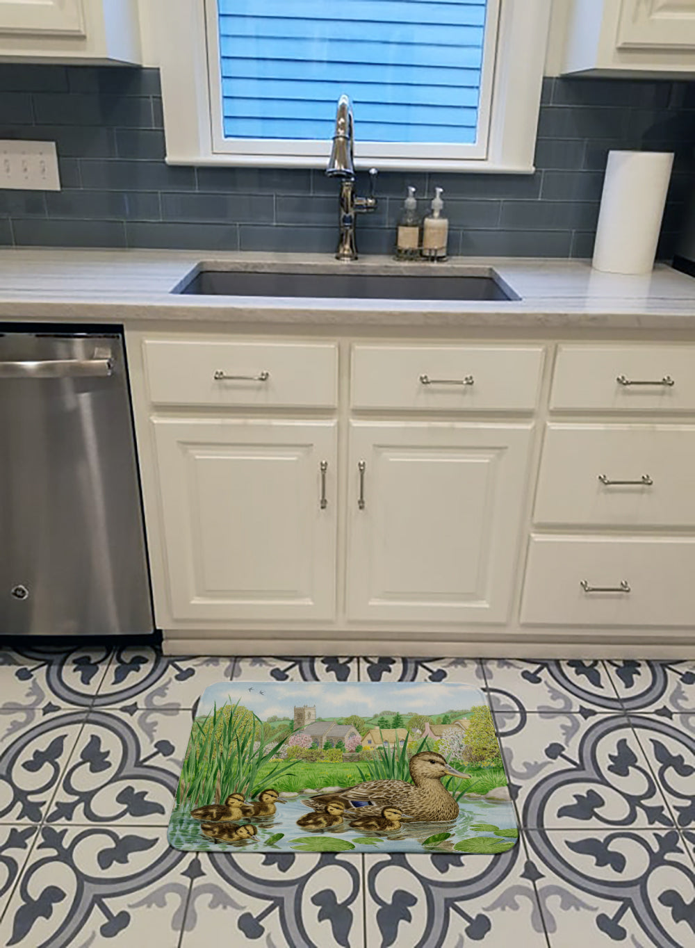 Mallard Duck Memory Foam Kitchen Mat Machine Washable Anti-Fatigue Cushion Comfort Bath or Kitchen Rug
