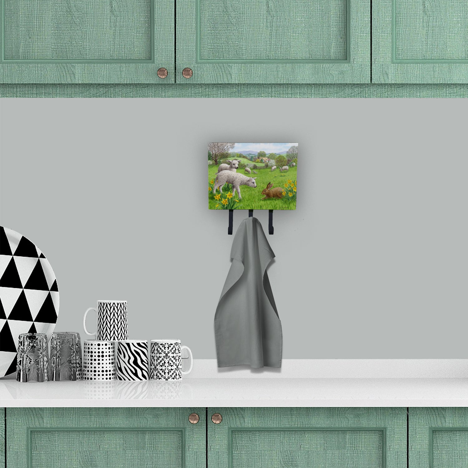 Lambs, Sheep and Rabbit Hare Leash or Key Holder Wall Hooks, Coat Rack Wall Mount, for Hanging Keys, Towels, Aprons, Leashes