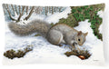 Grey Squirrel Decorative Throw Pillow 12x16 Indoor Outdoor Accent Cushion, Fabric Cover with Insert for Sofa, Bed, Porch & Living Room