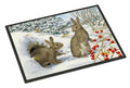 Winter Rabbits Doormat Indoor Outdoor 24H X 36W Front Door Mat Rugs for Entryway, Non Slip Washable Low Pile,