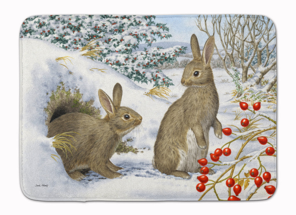 Winter Rabbits Memory Foam Kitchen Mat Machine Washable Anti-Fatigue Cushion Comfort Bath or Kitchen Rug