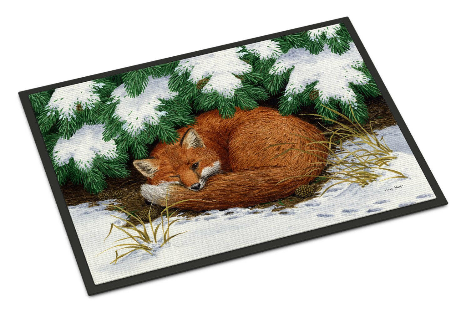 Naptime Fox Doormat Indoor Outdoor 18H X 27W Front Door Mat Rugs for Entryway, Non Slip Washable