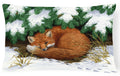 Naptime Fox Decorative Throw Pillow 12x16 Indoor Outdoor Accent Cushion, Fabric Cover with Insert for Sofa, Bed, Porch & Living Room