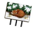 Naptime Fox Leash or Key Holder Wall Hooks, Coat Rack Wall Mount, for Hanging Keys, Towels, Aprons, Leashes