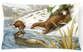 Playtime Otters Decorative Throw Pillow 12x16 Indoor Outdoor Accent Cushion, Fabric Cover with Insert for Sofa, Bed, Porch & Living Room