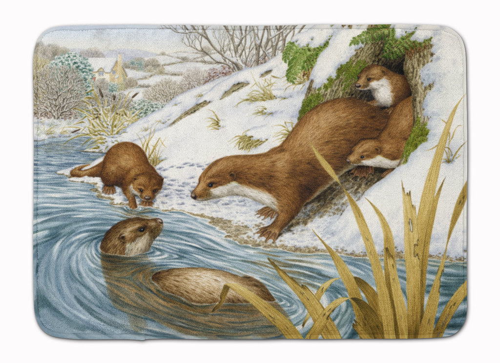 Playtime Otters Memory Foam Kitchen Mat Machine Washable Anti-Fatigue Cushion Comfort Bath or Kitchen Rug
