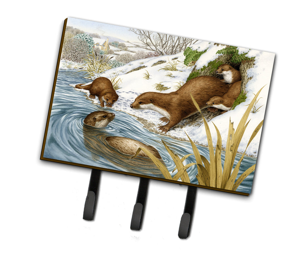 Playtime Otters Leash or Key Holder Wall Hooks, Coat Rack Wall Mount, for Hanging Keys, Towels, Aprons, Leashes