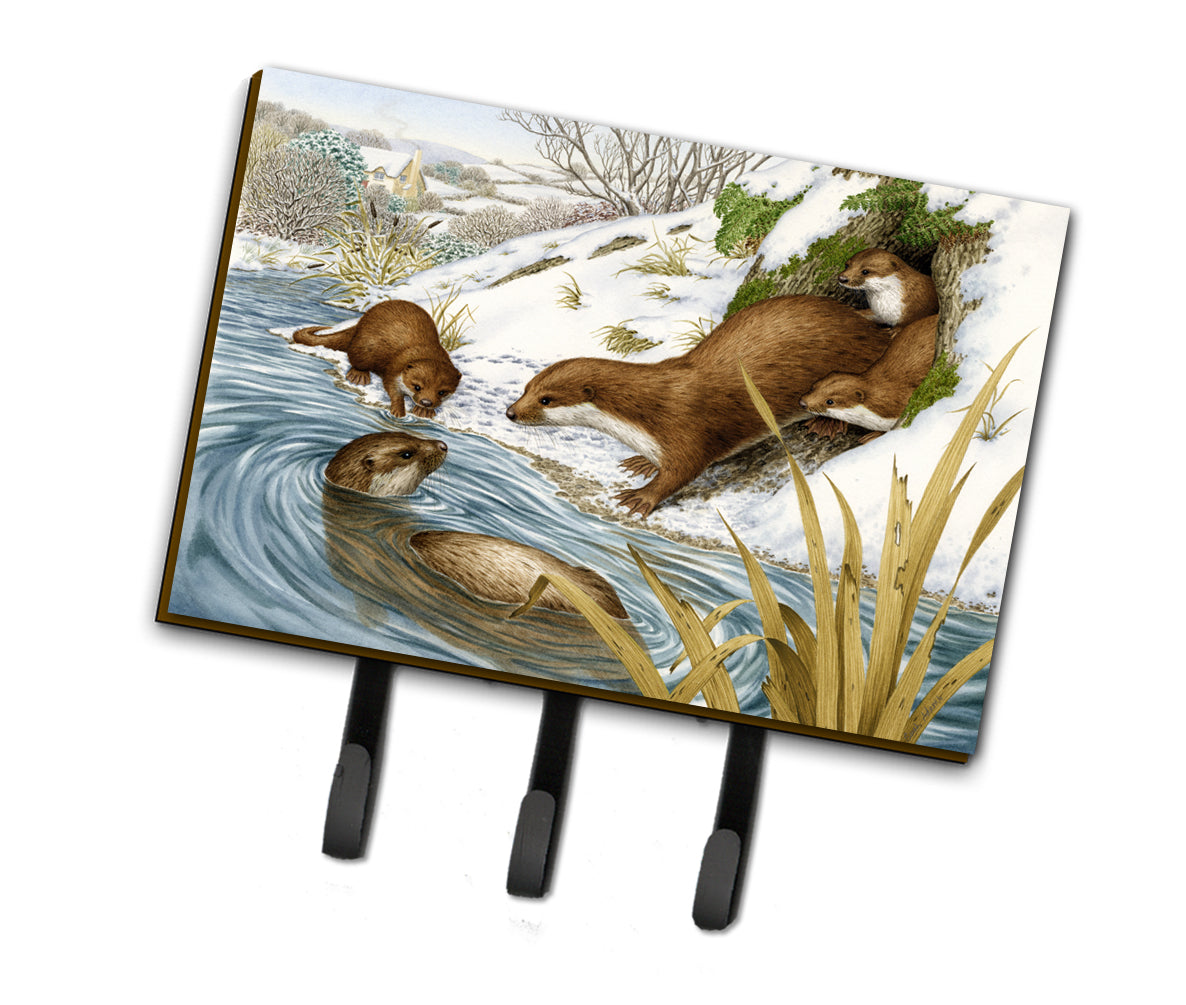 Playtime Otters Leash or Key Holder Wall Hooks, Coat Rack Wall Mount, for Hanging Keys, Towels, Aprons, Leashes