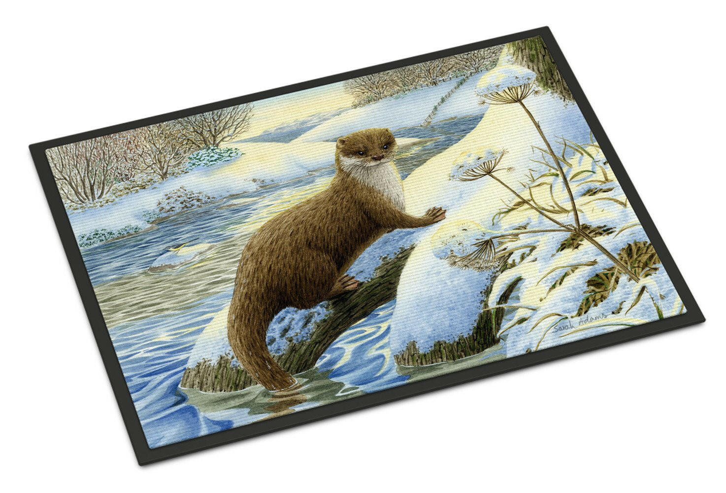 Winter Otter Doormat Indoor Outdoor 18H X 27W Front Door Mat Rugs for Entryway, Non Slip Washable