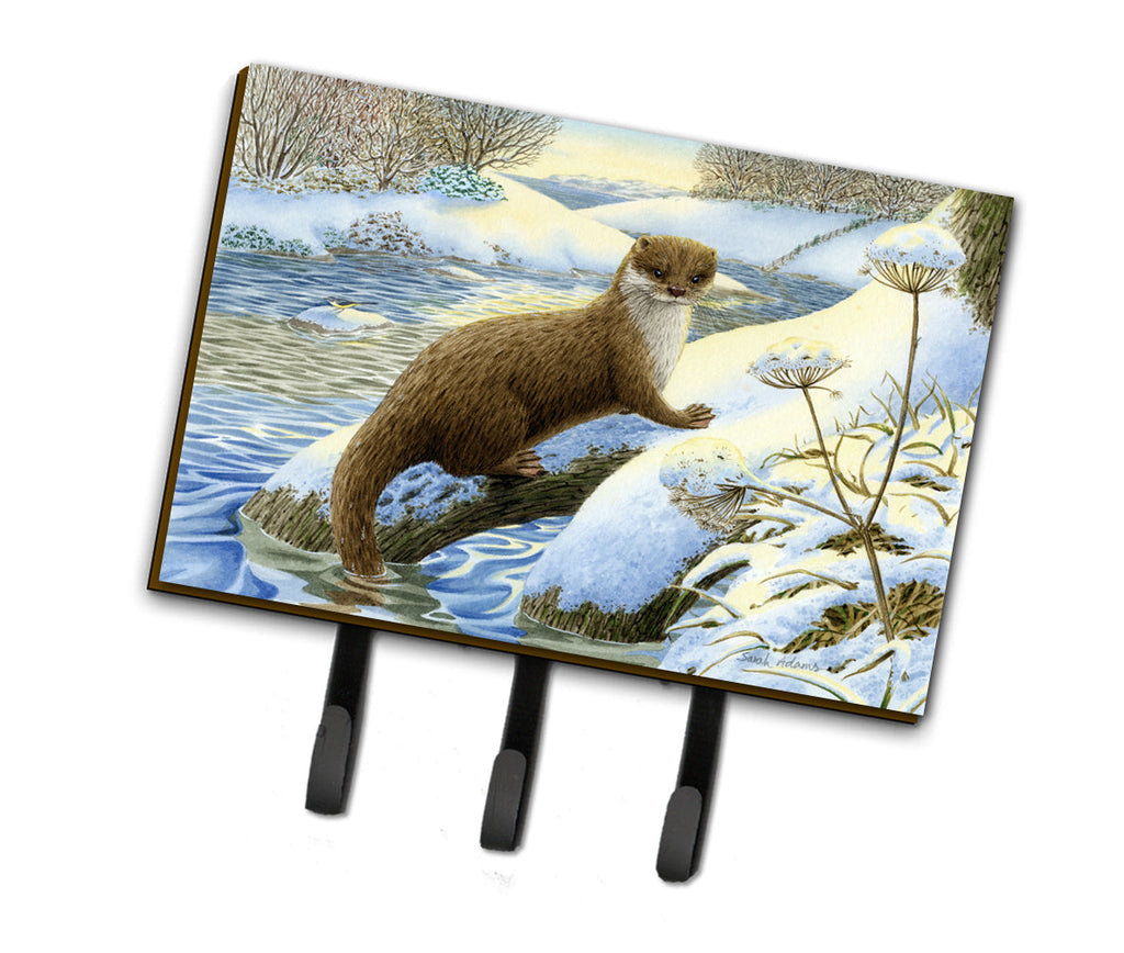 Winter Otter Leash or Key Holder Wall Hooks, Coat Rack Wall Mount, for Hanging Keys, Towels, Aprons, Leashes