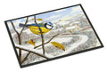 Winter Eurasian Blue Tit Doormat Indoor Outdoor 18H X 27W Front Door Mat Rugs for Entryway, Non Slip Washable