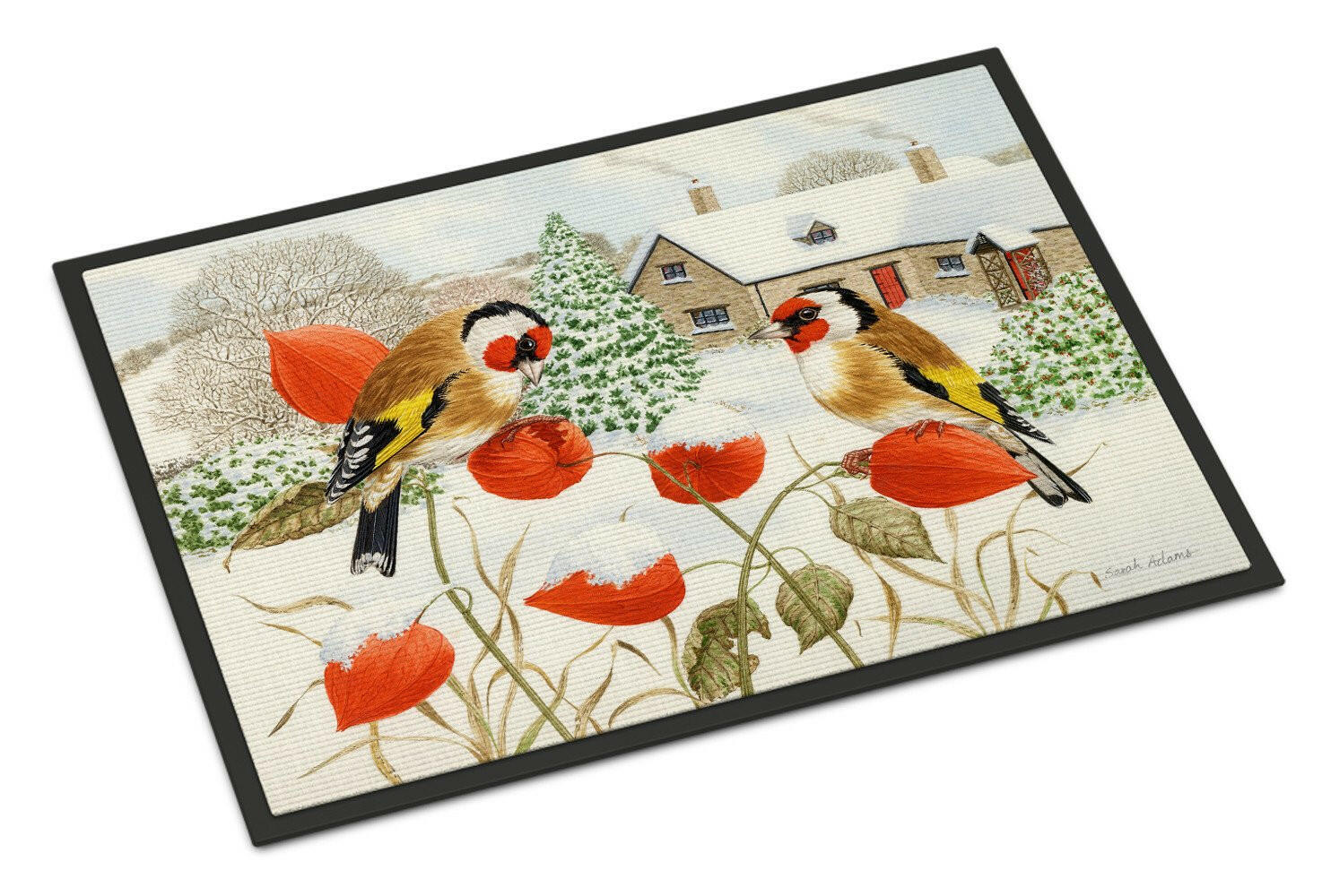 European Goldfinches Doormat Indoor Outdoor 18H X 27W Front Door Mat Rugs for Entryway, Non Slip Washable