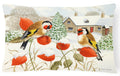 European Goldfinches Decorative Throw Pillow 12x16 Indoor Outdoor Accent Cushion, Fabric Cover with Insert for Sofa, Bed, Porch & Living Room