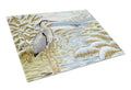 Blue Heron by the Water Cutting Board Tempered Glass Kitchen Cutting Surface, Heat Resistant Chopping, Non-Slip Feet, Food Prep & Serving