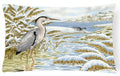 Blue Heron by the Water Decorative Throw Pillow 12x16 Indoor Outdoor Accent Cushion, Fabric Cover with Insert for Sofa, Bed, Porch & Living Room