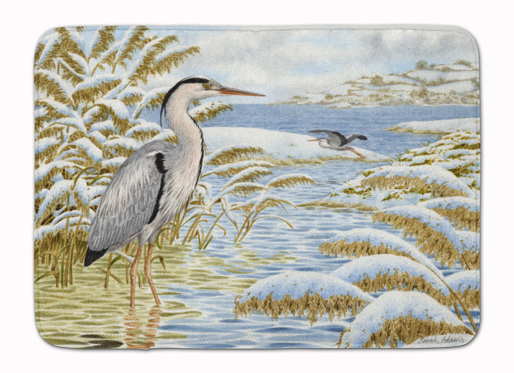 Blue Heron by the Water Memory Foam Kitchen Mat Machine Washable Anti-Fatigue Cushion Comfort Bath or Kitchen Rug