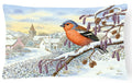 Bull Finch Decorative Throw Pillow 12x16 Indoor Outdoor Accent Cushion, Fabric Cover with Insert for Sofa, Bed, Porch & Living Room