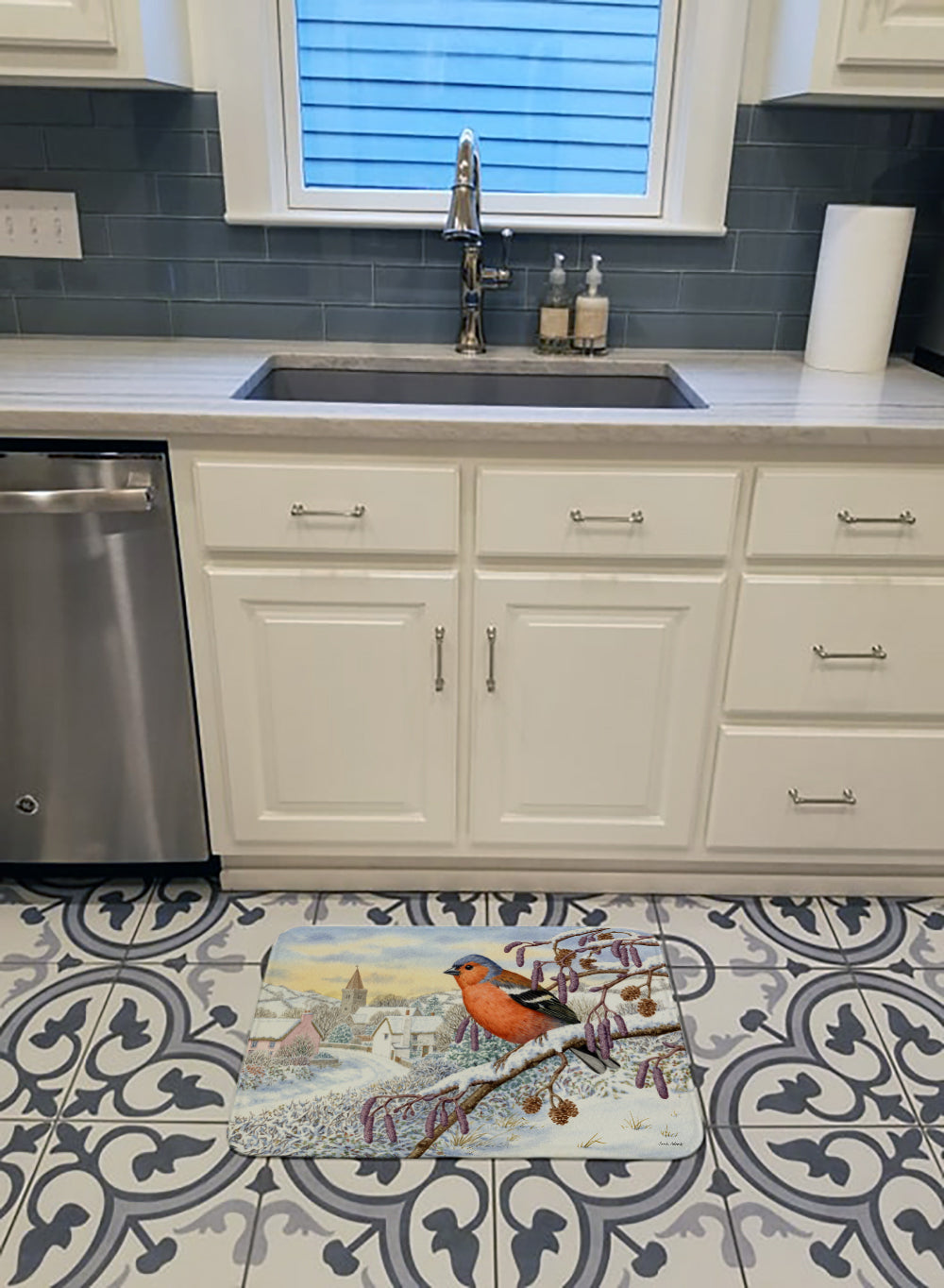 Bull Finch Memory Foam Kitchen Mat Machine Washable Anti-Fatigue Cushion Comfort Bath or Kitchen Rug