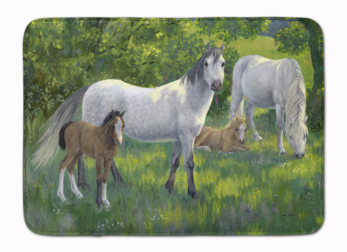 Group of Horses Memory Foam Kitchen Mat Machine Washable Anti-Fatigue Cushion Comfort Bath or Kitchen Rug