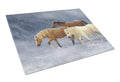 Seeking Shelter Horses Cutting Board Tempered Glass Kitchen Cutting Surface, Heat Resistant Chopping, Non-Slip Feet, Food Prep & Serving