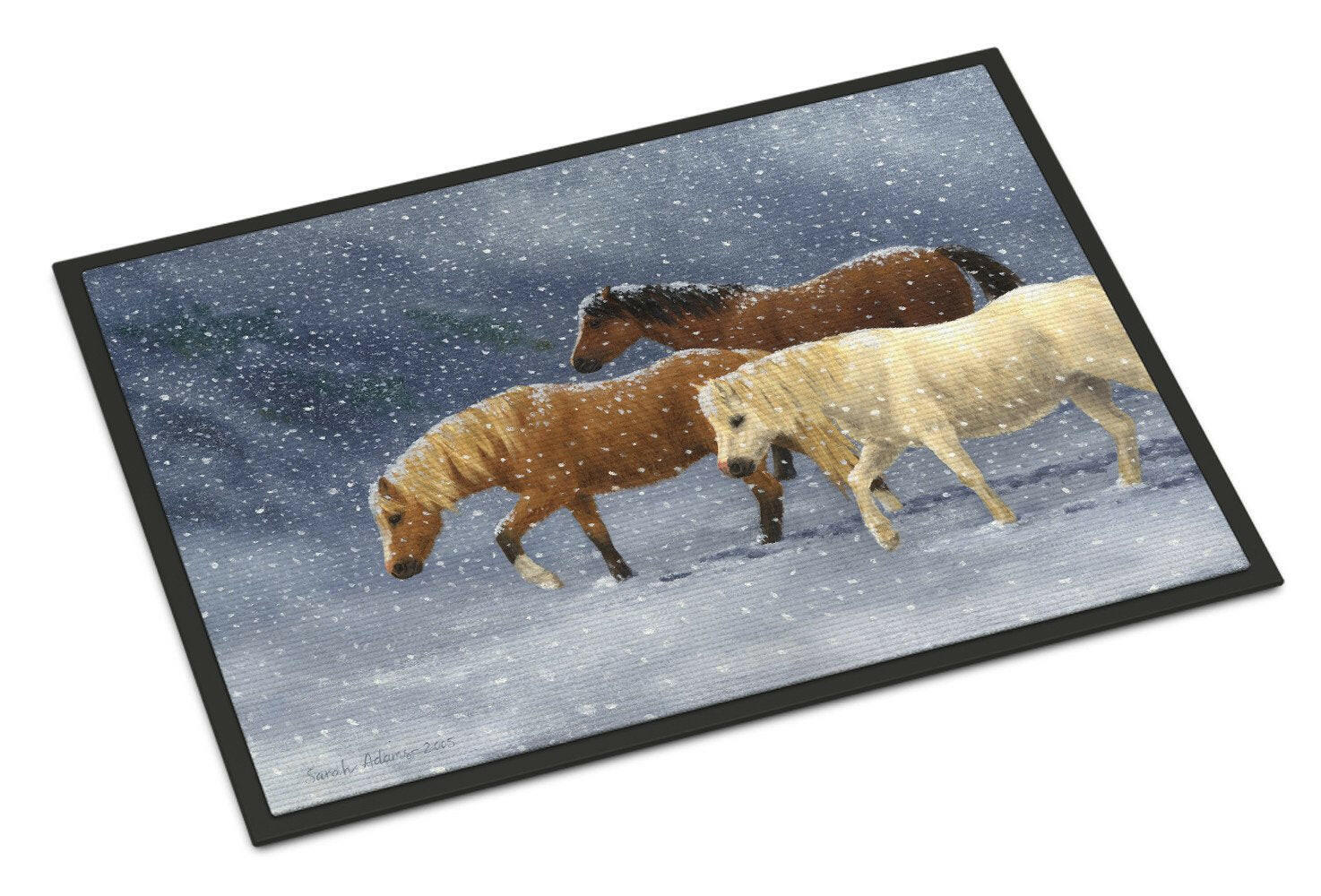 Seeking Shelter Horses Doormat Indoor Outdoor 18H X 27W Front Door Mat Rugs for Entryway, Non Slip Washable