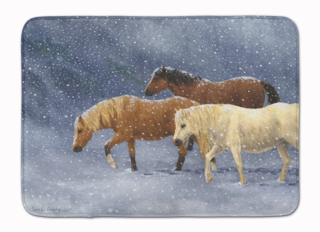 Seeking Shelter Horses Memory Foam Kitchen Mat Machine Washable Anti-Fatigue Cushion Comfort Bath or Kitchen Rug