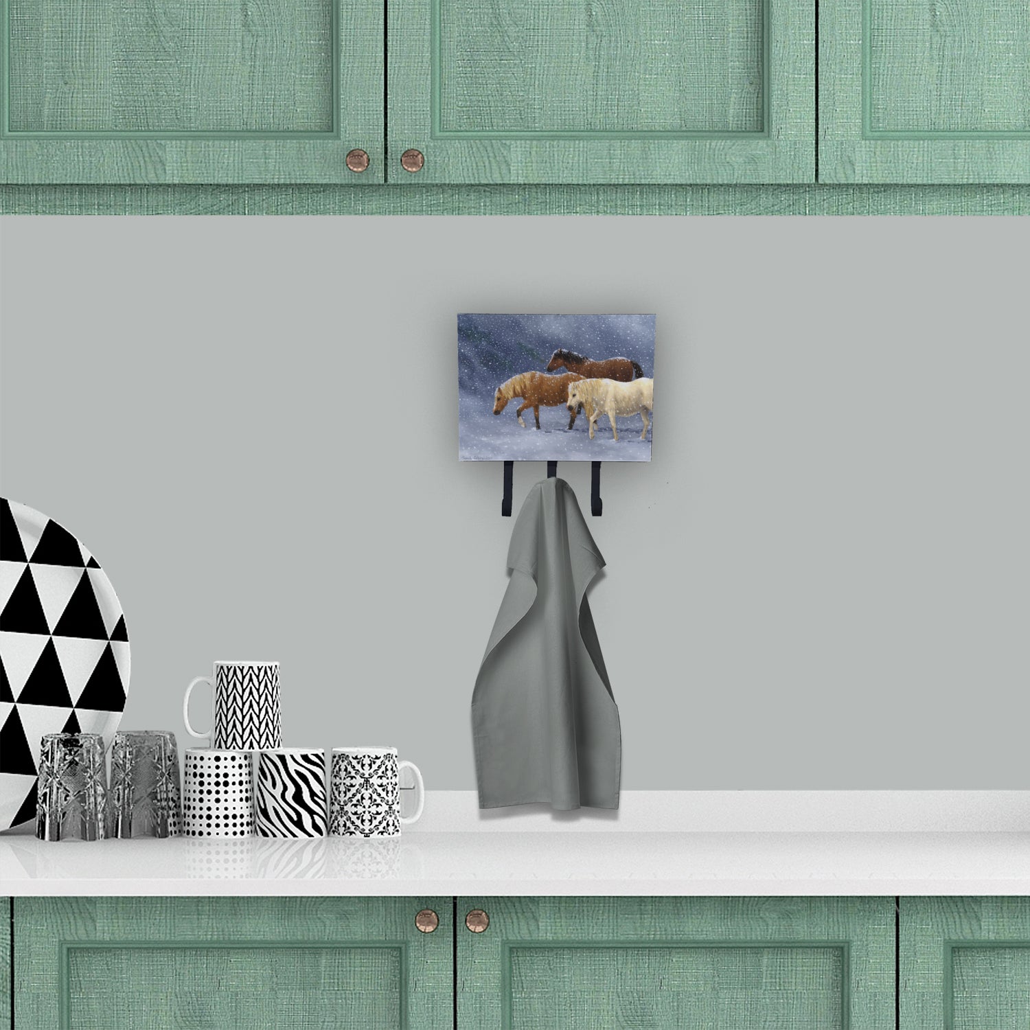 Seeking Shelter Horses Leash or Key Holder Wall Hooks, Coat Rack Wall Mount, for Hanging Keys, Towels, Aprons, Leashes