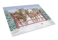 Donkeys and Robin Cutting Board Tempered Glass Kitchen Cutting Surface, Heat Resistant Chopping, Non-Slip Feet, Food Prep & Serving